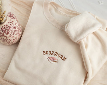 Embroidered Bookworm Sweatshirt, Embroidered Book Lover Sweatshirt, Sweatshirts for Book Club, Book Gifts, Book Club, Sweatshirt, BOOK-C-97
